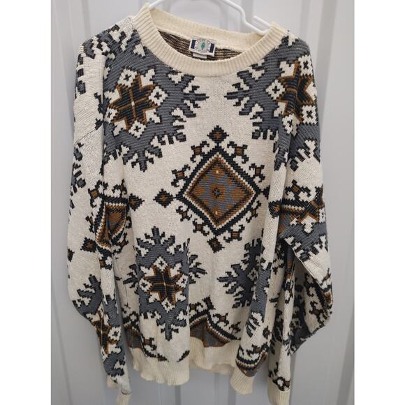 Vintage Poplar Classics Mens Sweater Geometric Aztec XL USA - Picture 1 of 5